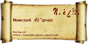 Nemcsek Ágnes névjegykártya